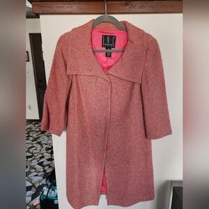 INC International Concepts Pink Tweed Coat